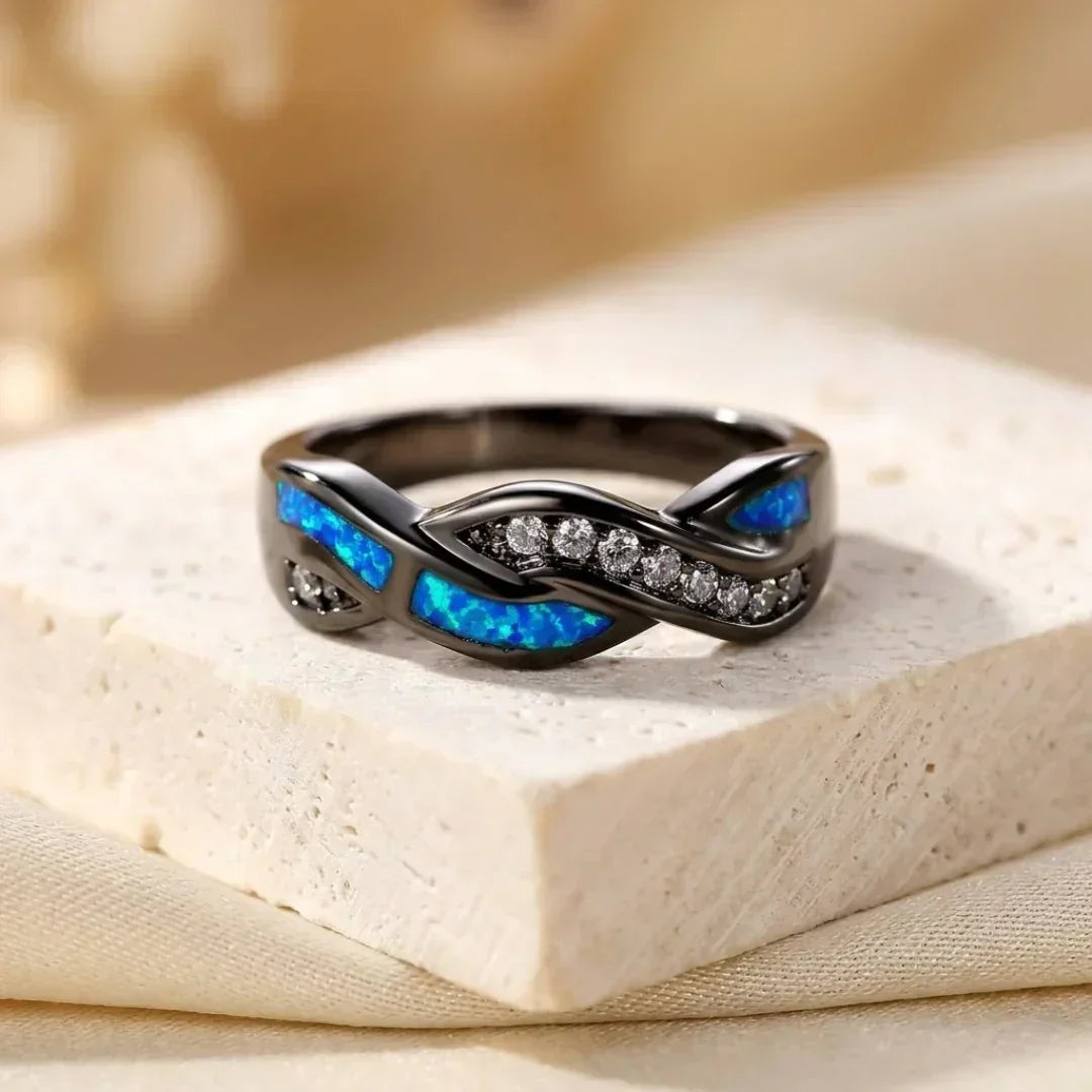 Bague en argent à sertissage torsadé