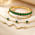 Set de bracelets en or avec pierres précieuses