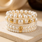 Set de bracelets en perles dorées