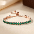 Bracelet ajustable en or avec émeraude pour le tennis
