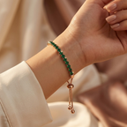 Bracelet ajustable en or avec émeraude pour le tennis