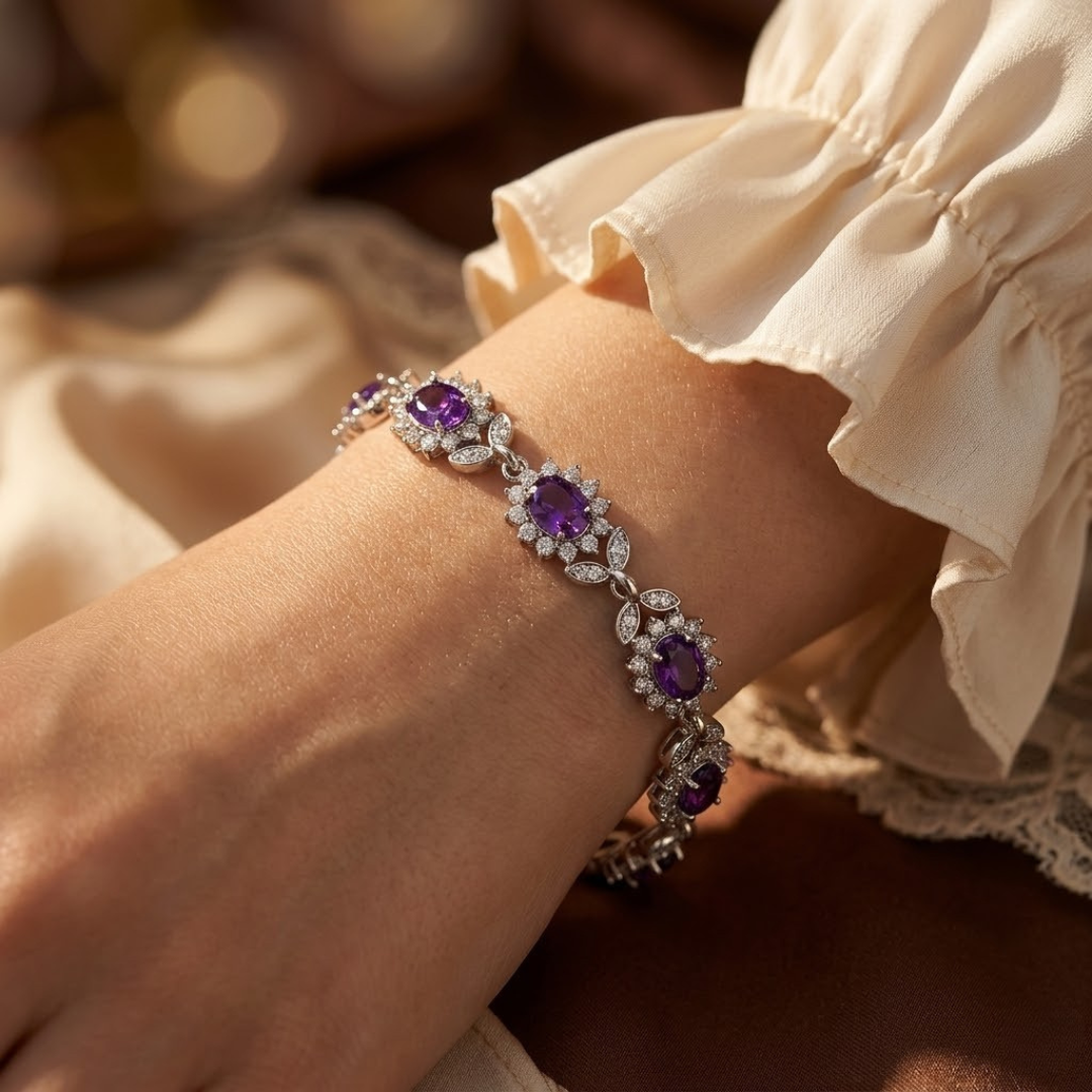 Bracelet en Argent avec Améthyste Bloem