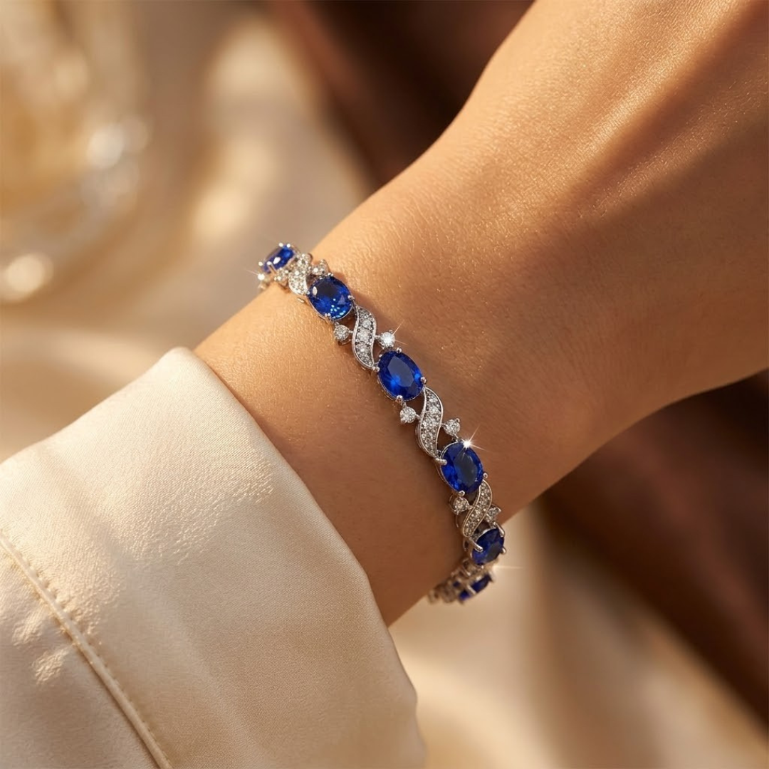Bracelet en argent avec lien floral Sapphire