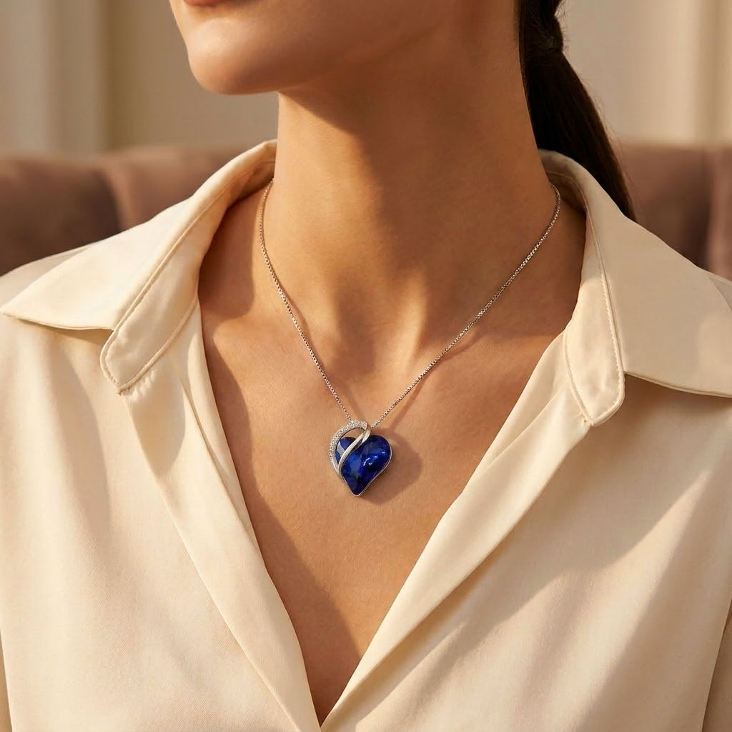 Collier en Argent avec Saphir