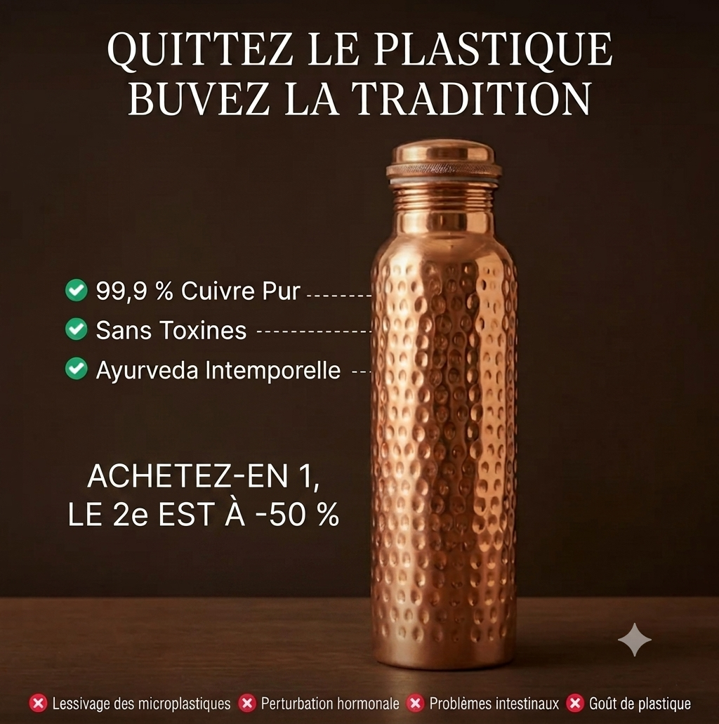 Bouteille en cuivre pur de Rose