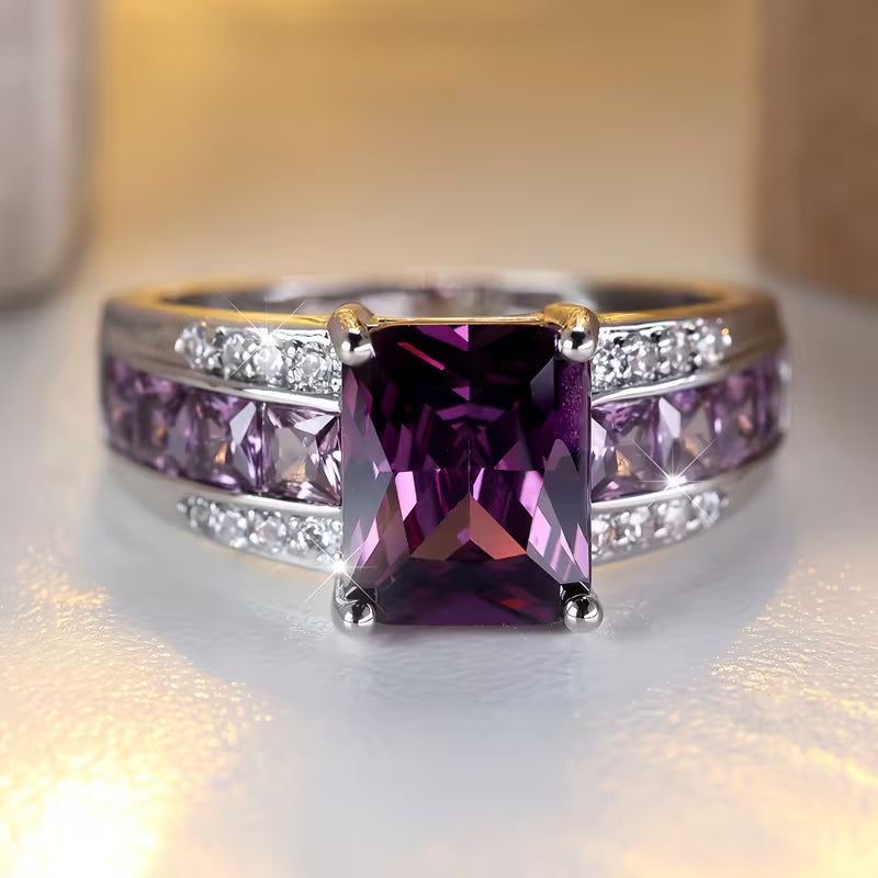 Améthystes sertis en argent