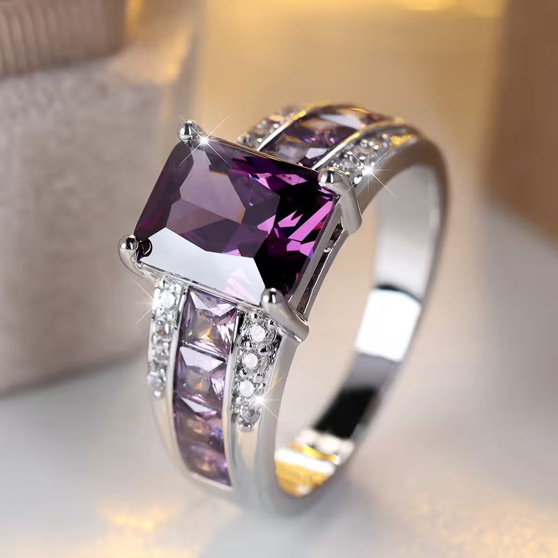 Améthystes sertis en argent