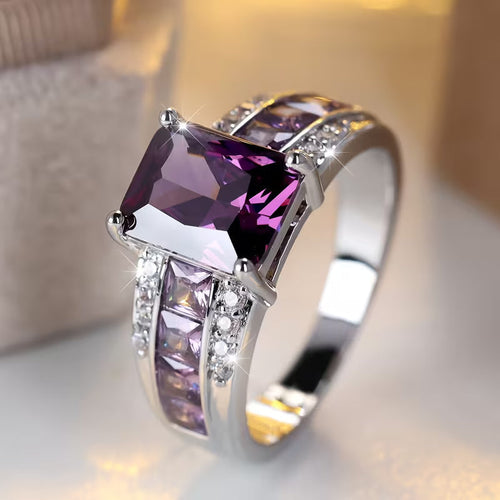 Améthystes sertis en argent