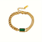 Bracelet en or avec fermoir et émeraude