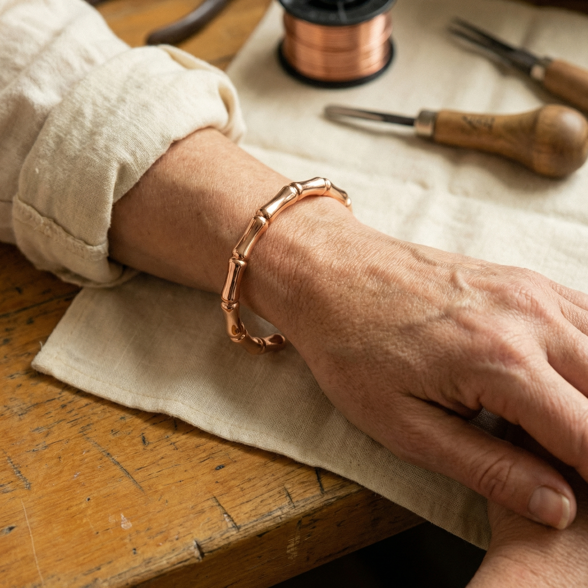 Bracelet en cuivre Bosquet de Rose