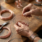 Spirale en cuivre pour les mains de Rose