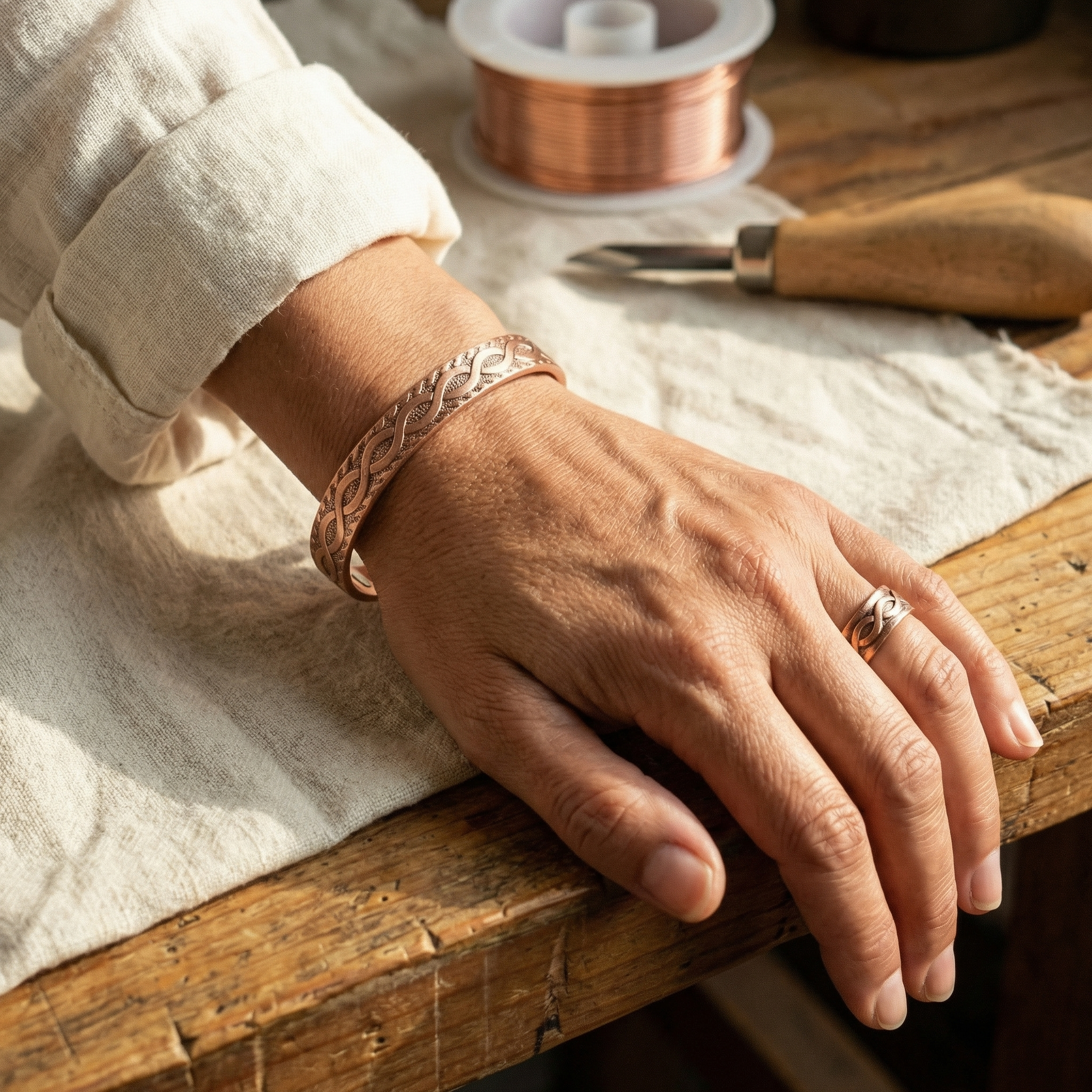 Ensemble de nœuds en cuivre de Rose