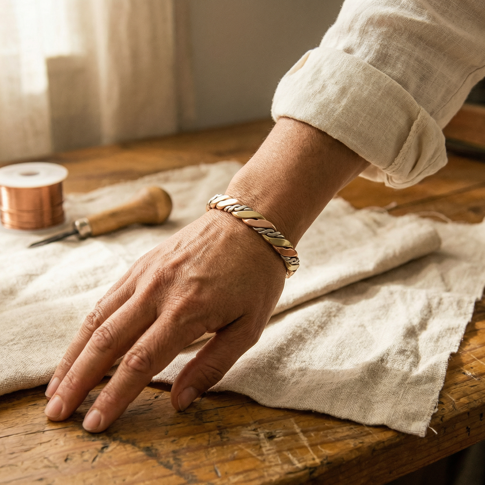 Bracelet en cuivre Éclat de Rose