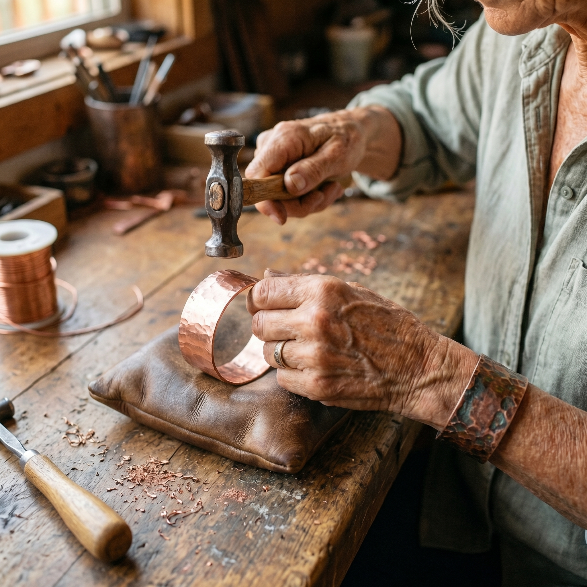 Bracelet en cuivre Atelier de Rose