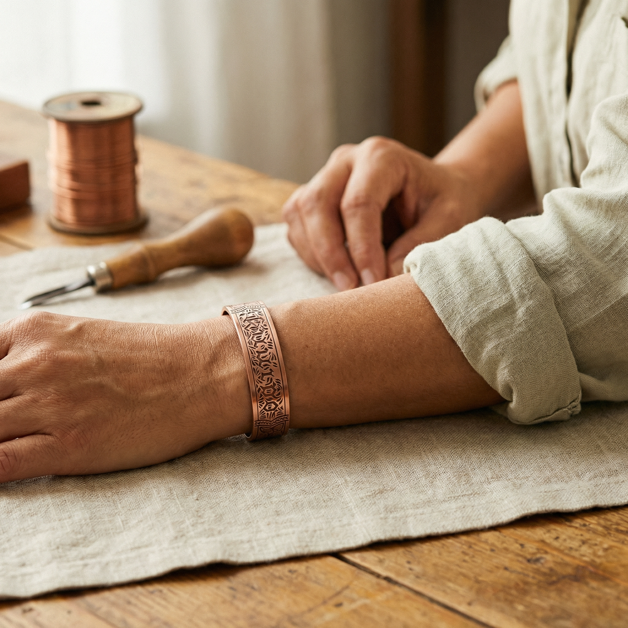 Bracelet en cuivre Dérive de Rose