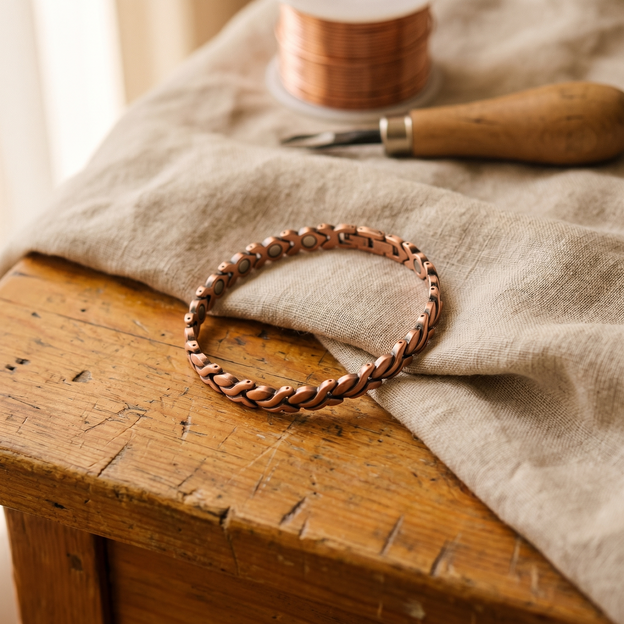 Bracelet de cheville en cuivre Aurore de Rose