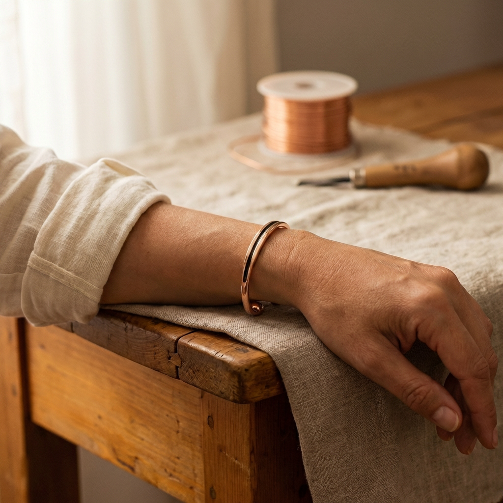 Bracelet en cuivre Nacre de Rose