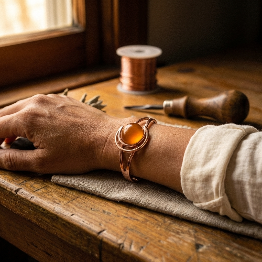 Bracelet en cuivre Ambre de Rose