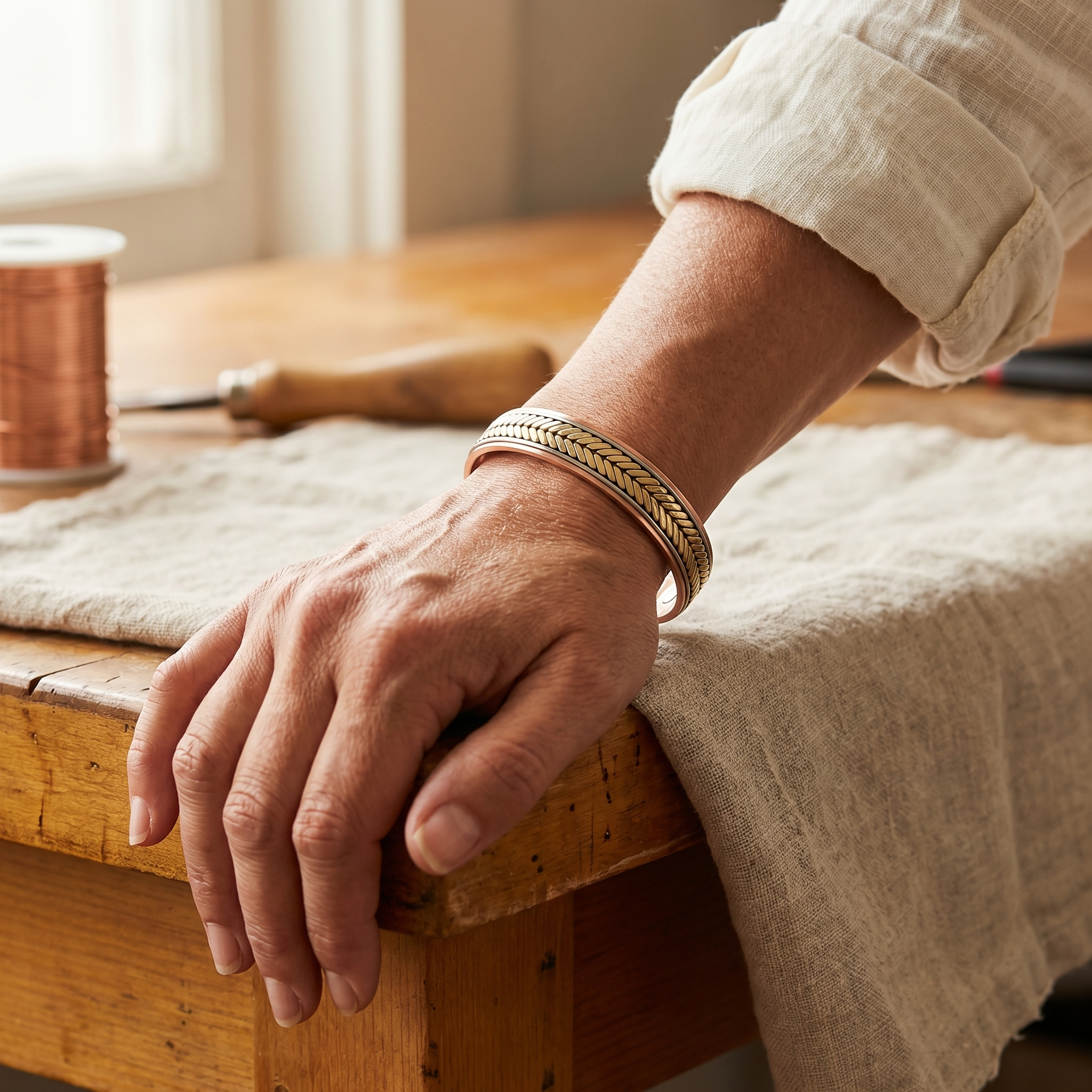 Bracelet en cuivre Moisson de Rose
