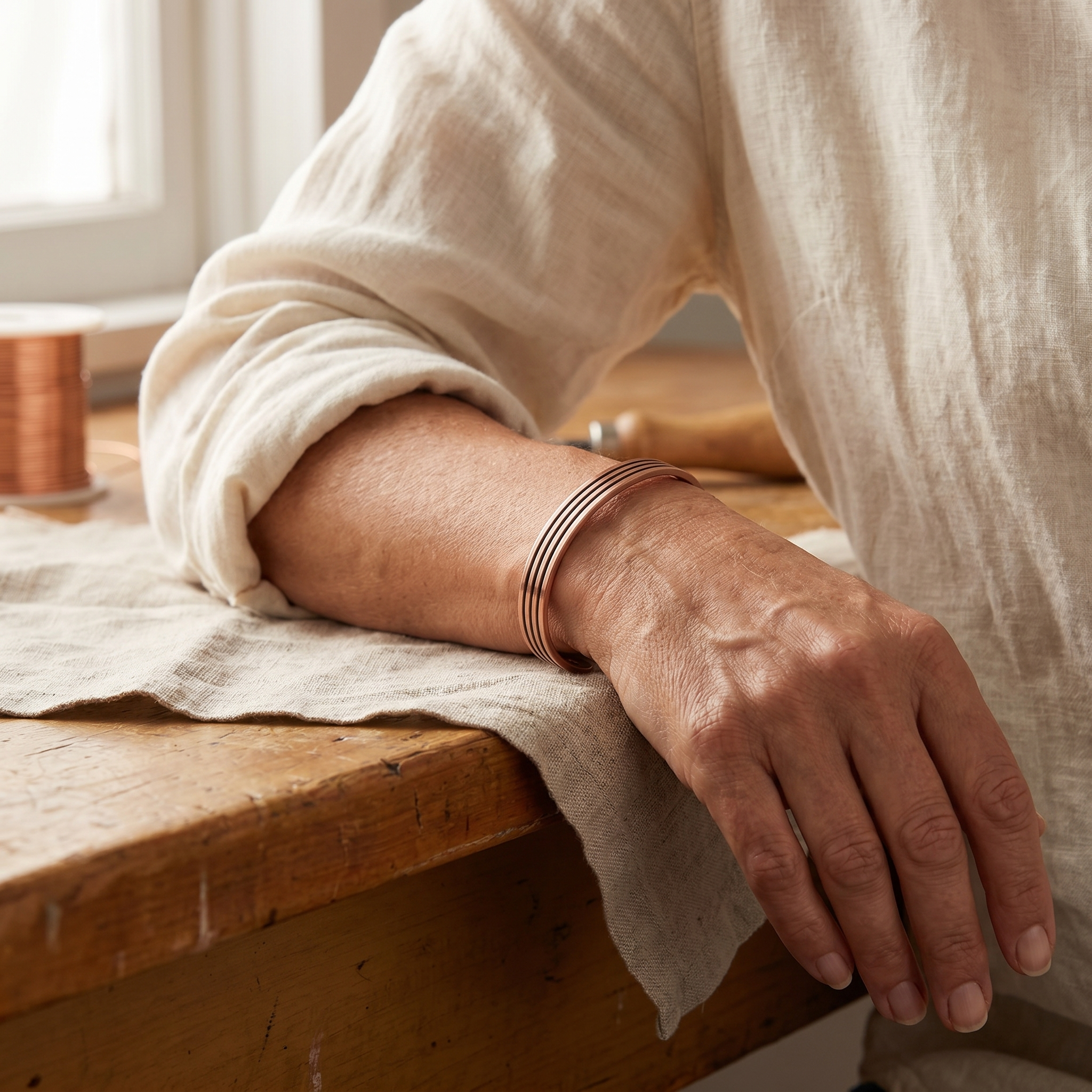 Bracelet en cuivre Sauge de Rose