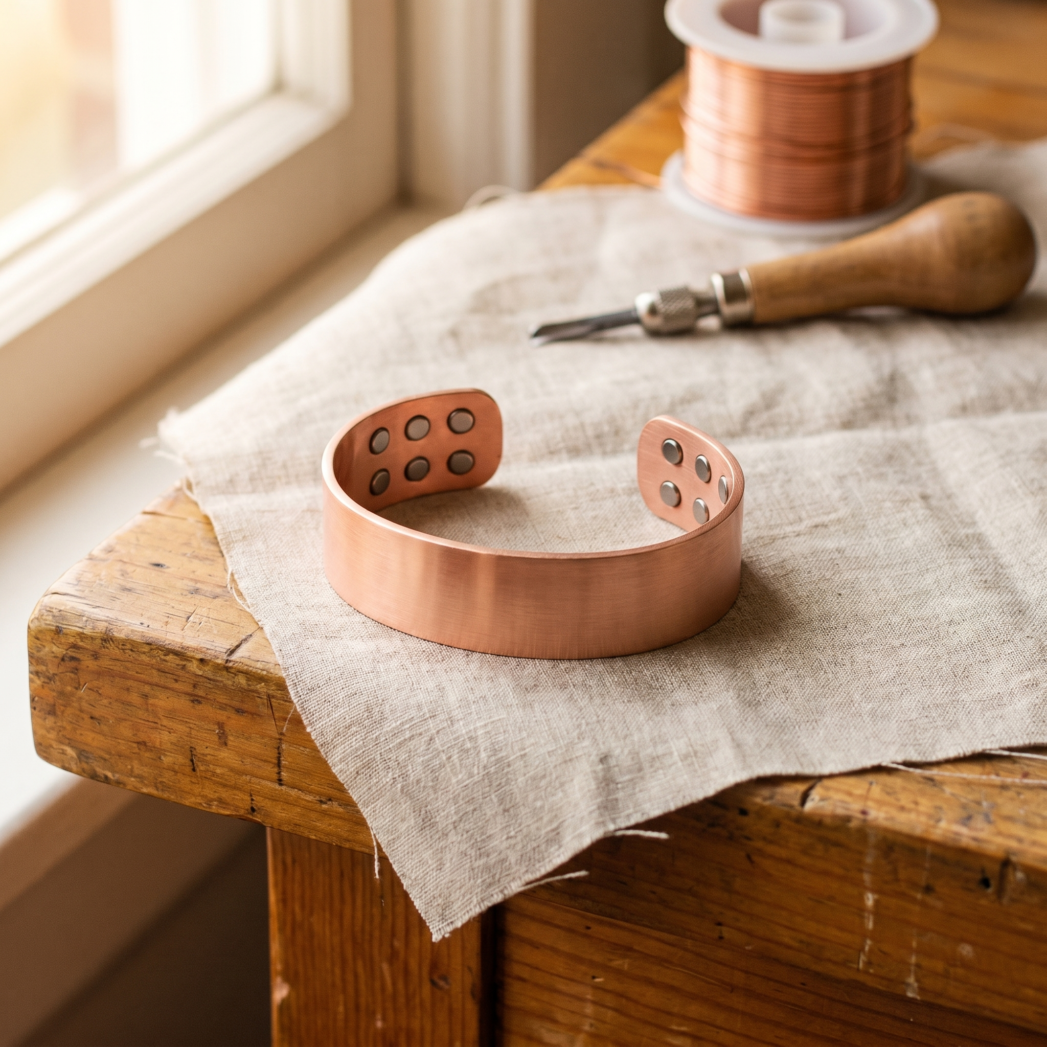 Bracelet en cuivre Atelier de Rose