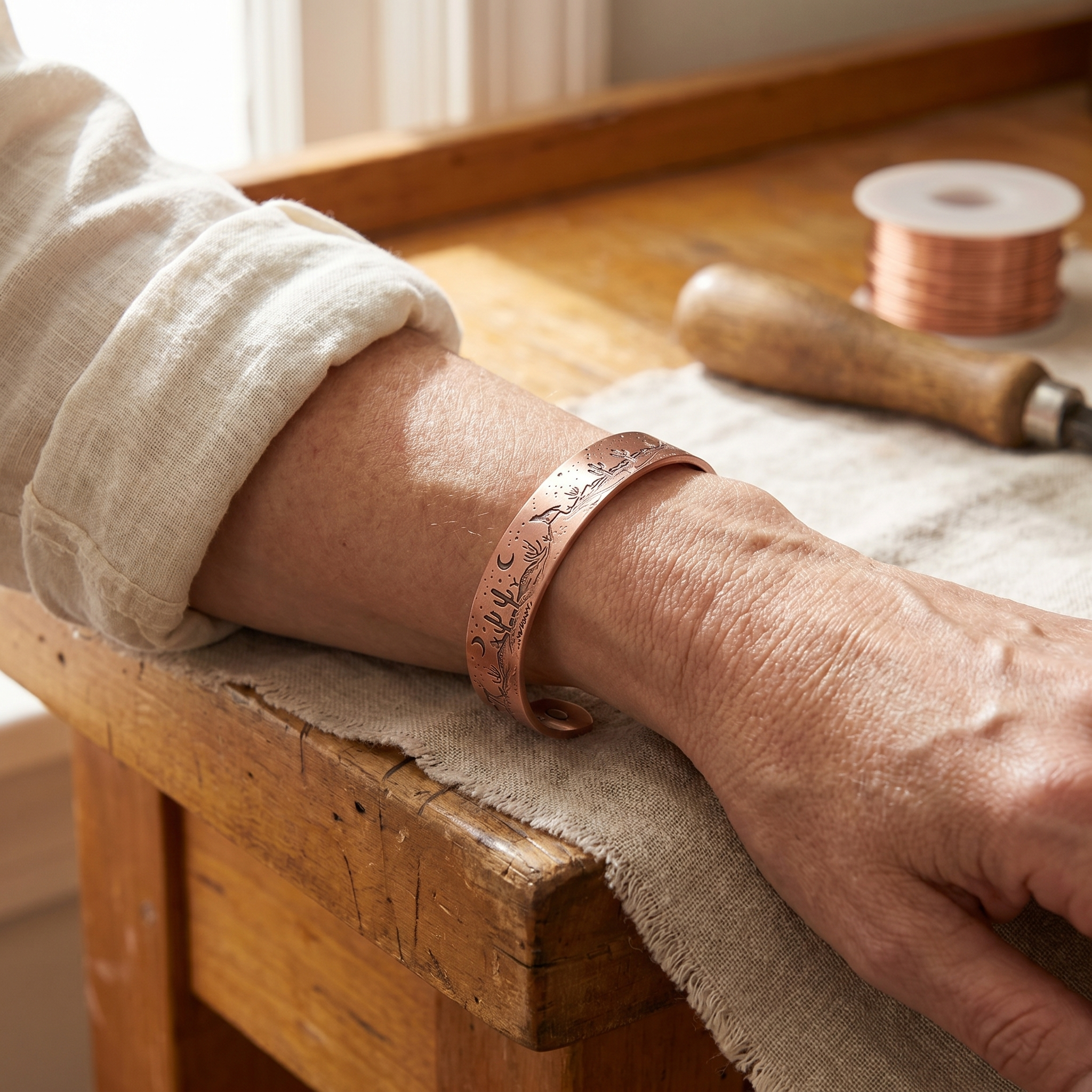 Bracelet en cuivre Anse de Rose