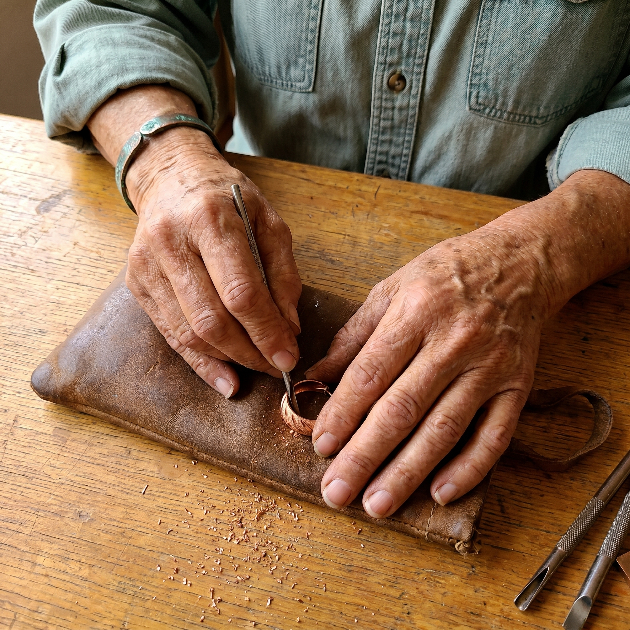Bague en cuivre Dorée de Rose