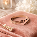 Bracelet en cuivre Racine de Rose - fond velours rose