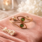 Bracelet en cuivre Opale de Rose - fond velours rose